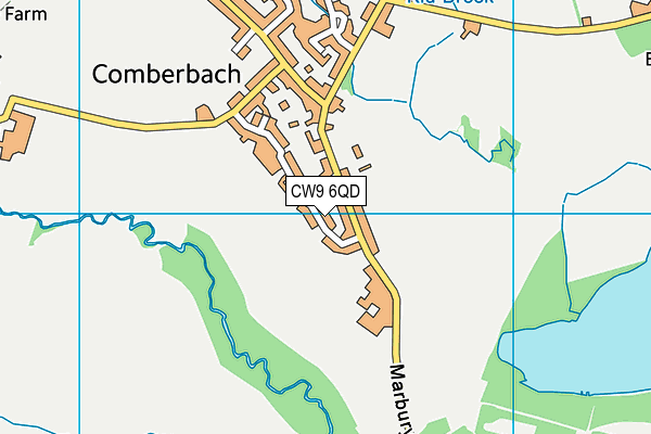 CW9 6QD map - OS VectorMap District (Ordnance Survey)