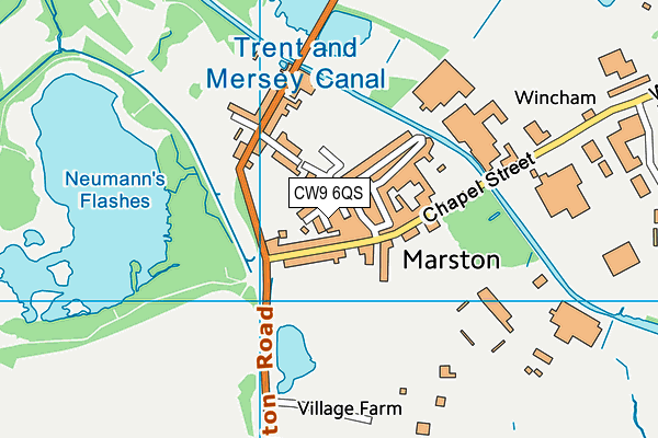 CW9 6QS map - OS VectorMap District (Ordnance Survey)