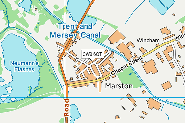 CW9 6QT map - OS VectorMap District (Ordnance Survey)