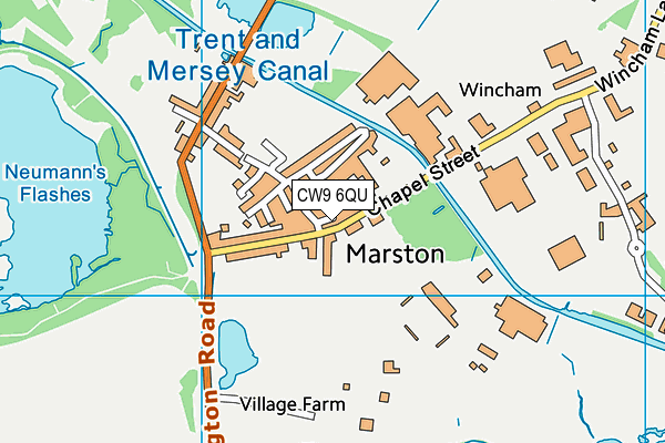 CW9 6QU map - OS VectorMap District (Ordnance Survey)