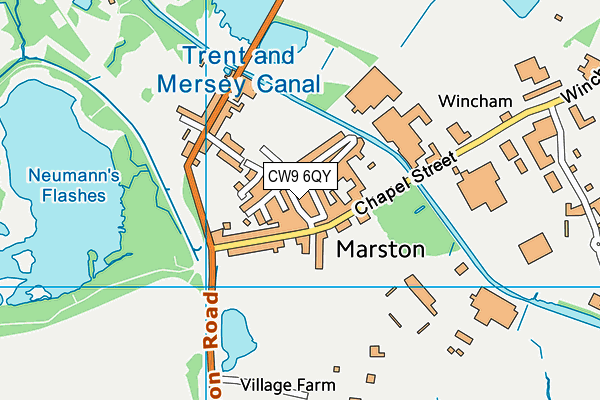 CW9 6QY map - OS VectorMap District (Ordnance Survey)