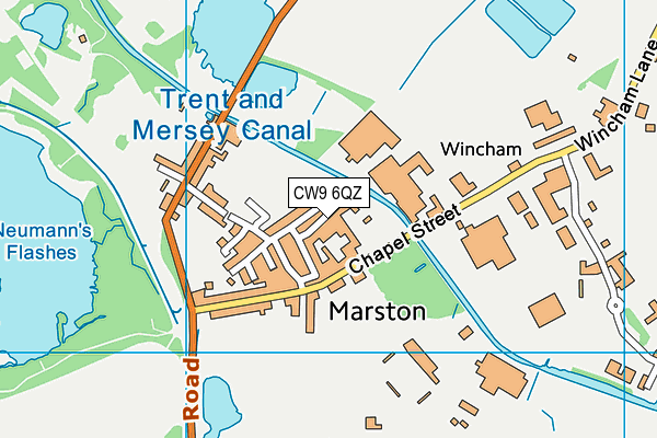 CW9 6QZ map - OS VectorMap District (Ordnance Survey)