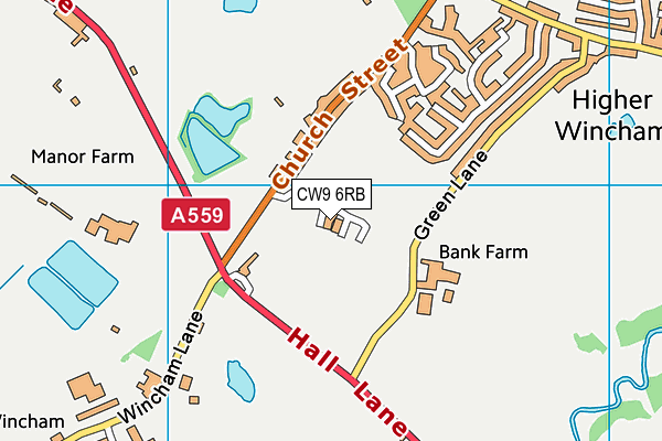 CW9 6RB map - OS VectorMap District (Ordnance Survey)