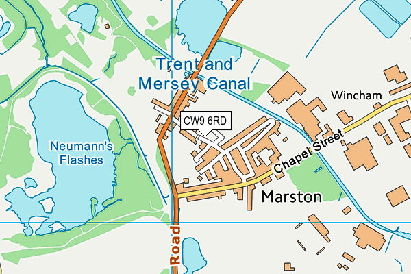 CW9 6RD map - OS VectorMap District (Ordnance Survey)