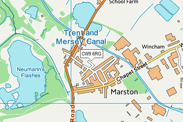 CW9 6RG map - OS VectorMap District (Ordnance Survey)