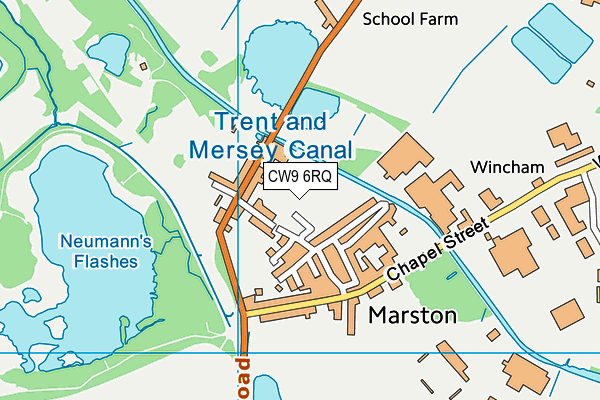 CW9 6RQ map - OS VectorMap District (Ordnance Survey)