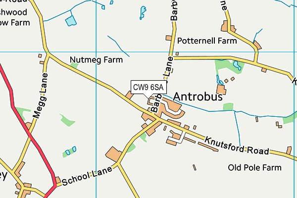 CW9 6SA map - OS VectorMap District (Ordnance Survey)