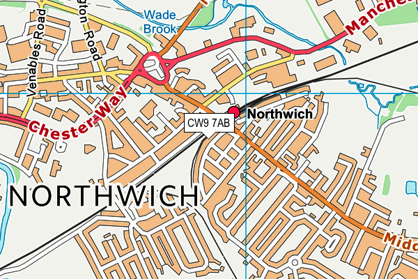 CW9 7AB map - OS VectorMap District (Ordnance Survey)