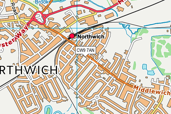 CW9 7AN map - OS VectorMap District (Ordnance Survey)