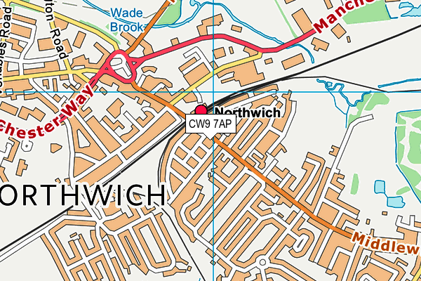 CW9 7AP map - OS VectorMap District (Ordnance Survey)