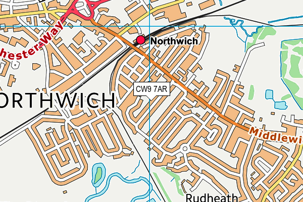 CW9 7AR map - OS VectorMap District (Ordnance Survey)