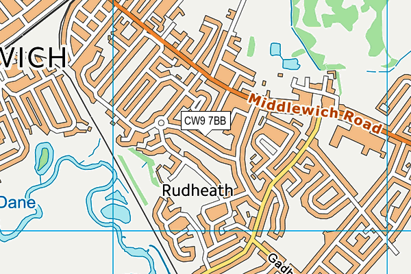CW9 7BB map - OS VectorMap District (Ordnance Survey)