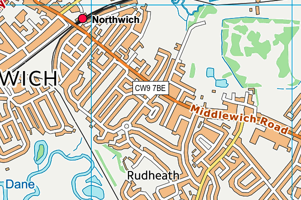 CW9 7BE map - OS VectorMap District (Ordnance Survey)