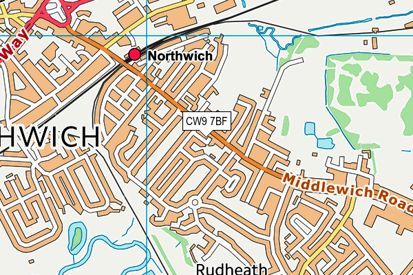 CW9 7BF map - OS VectorMap District (Ordnance Survey)