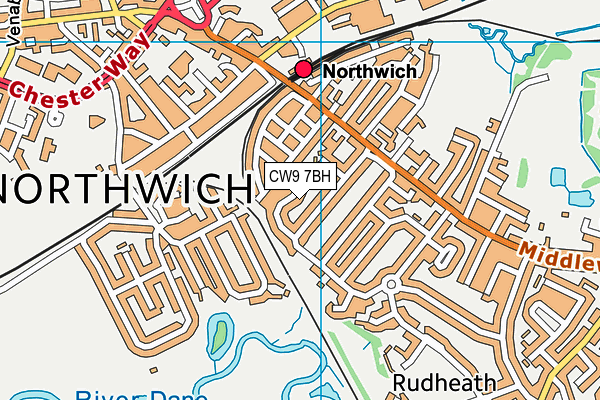 CW9 7BH map - OS VectorMap District (Ordnance Survey)