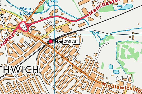 CW9 7BT map - OS VectorMap District (Ordnance Survey)