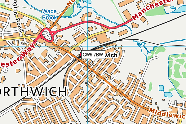 CW9 7BW map - OS VectorMap District (Ordnance Survey)