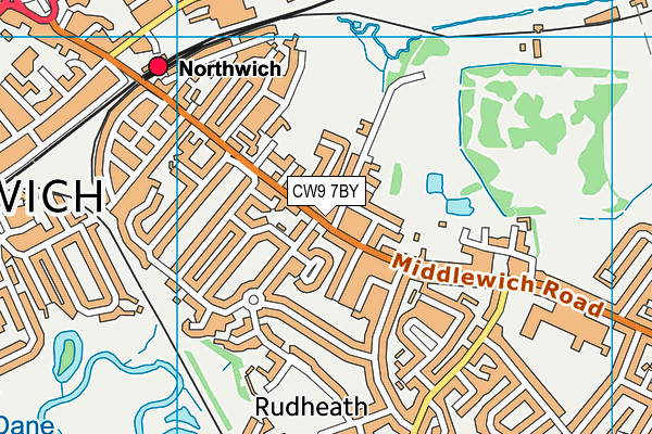 CW9 7BY map - OS VectorMap District (Ordnance Survey)