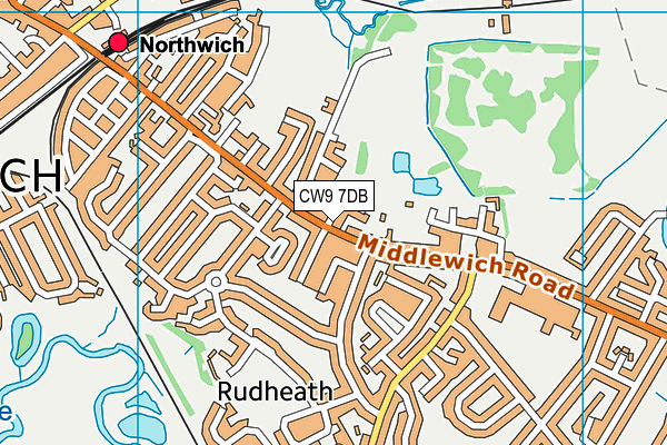 CW9 7DB map - OS VectorMap District (Ordnance Survey)