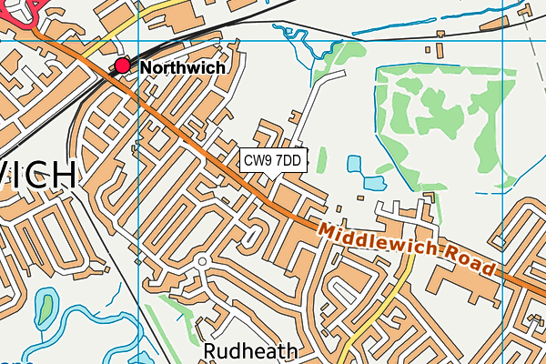 CW9 7DD map - OS VectorMap District (Ordnance Survey)