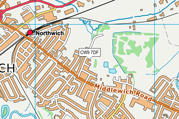 CW9 7DF map - OS VectorMap District (Ordnance Survey)