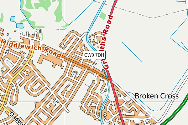 CW9 7DH map - OS VectorMap District (Ordnance Survey)