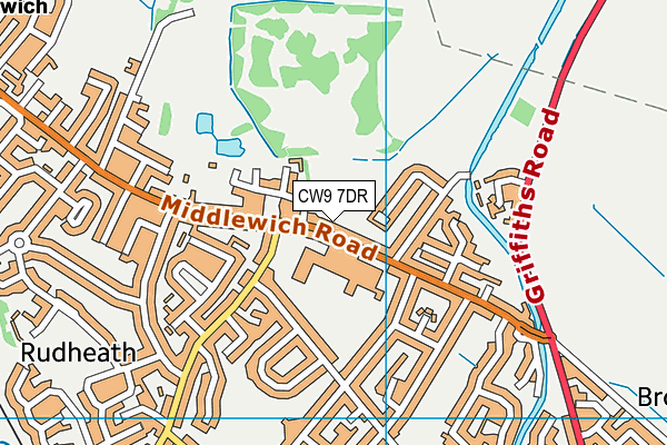 CW9 7DR map - OS VectorMap District (Ordnance Survey)