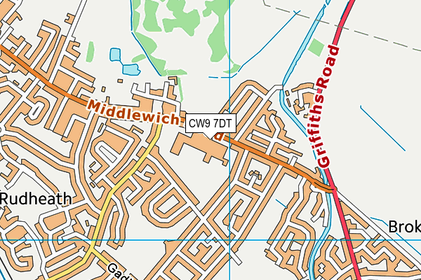 Rudheath Leisure Centre map (CW9 7DT) - OS VectorMap District (Ordnance Survey)