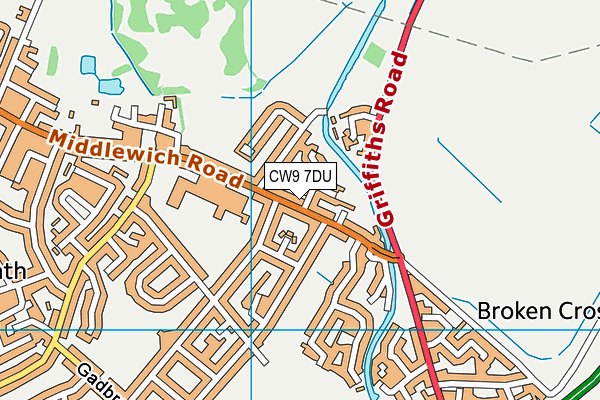 CW9 7DU map - OS VectorMap District (Ordnance Survey)