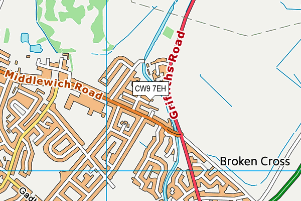 CW9 7EH map - OS VectorMap District (Ordnance Survey)