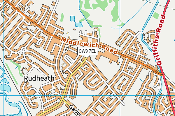CW9 7EL map - OS VectorMap District (Ordnance Survey)