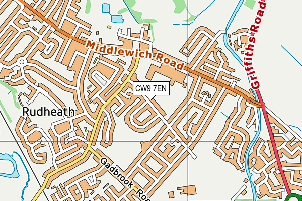 CW9 7EN map - OS VectorMap District (Ordnance Survey)