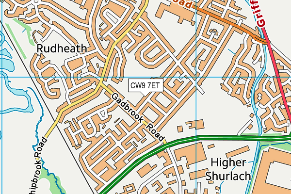 CW9 7ET map - OS VectorMap District (Ordnance Survey)