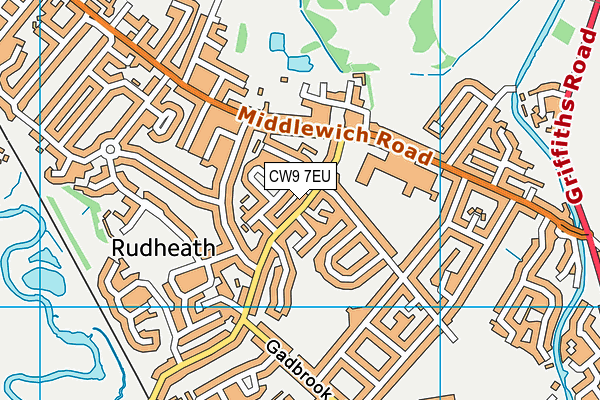 CW9 7EU map - OS VectorMap District (Ordnance Survey)