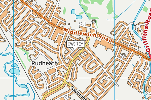 CW9 7EY map - OS VectorMap District (Ordnance Survey)