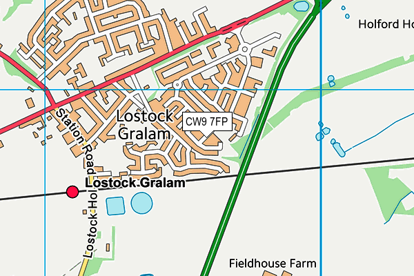 CW9 7FP map - OS VectorMap District (Ordnance Survey)