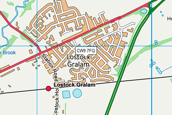 CW9 7FQ map - OS VectorMap District (Ordnance Survey)