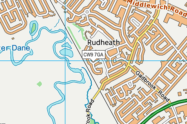Belmont Road Recreation Ground  map (CW9 7GA) - OS VectorMap District (Ordnance Survey)
