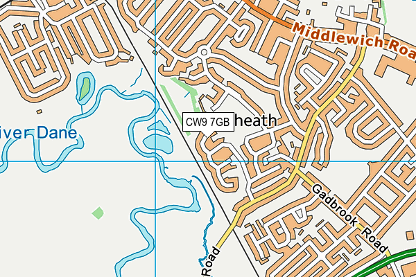 CW9 7GB map - OS VectorMap District (Ordnance Survey)