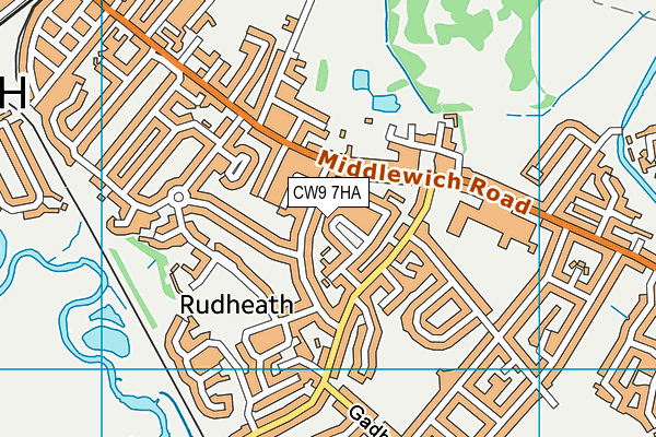CW9 7HA map - OS VectorMap District (Ordnance Survey)