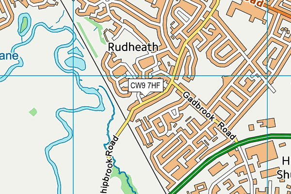 CW9 7HF map - OS VectorMap District (Ordnance Survey)