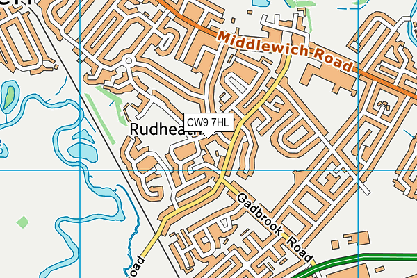 CW9 7HL map - OS VectorMap District (Ordnance Survey)