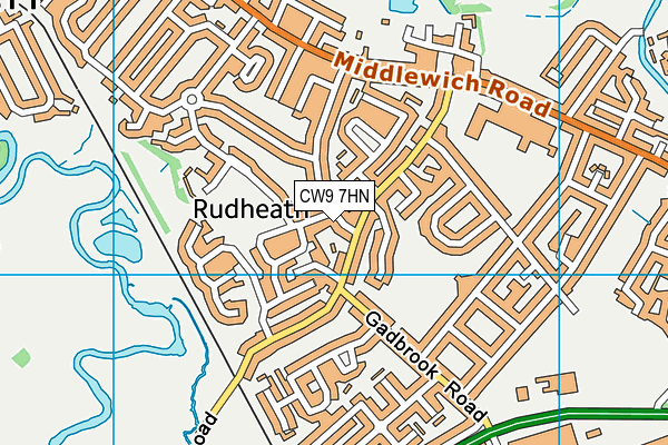 CW9 7HN map - OS VectorMap District (Ordnance Survey)