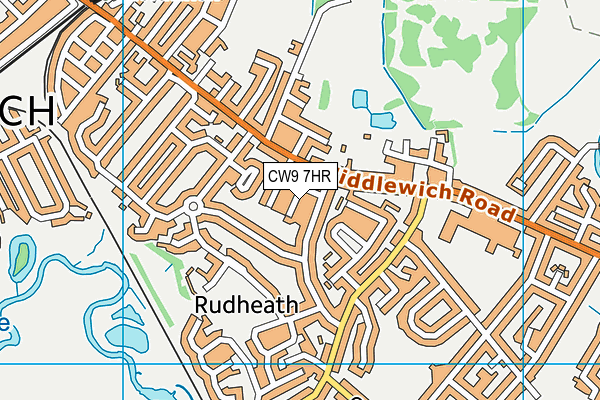 CW9 7HR map - OS VectorMap District (Ordnance Survey)