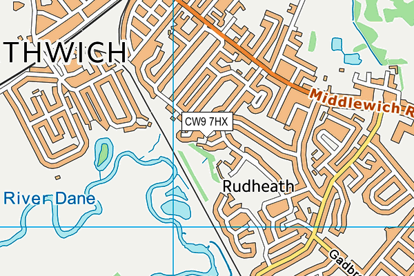 CW9 7HX map - OS VectorMap District (Ordnance Survey)