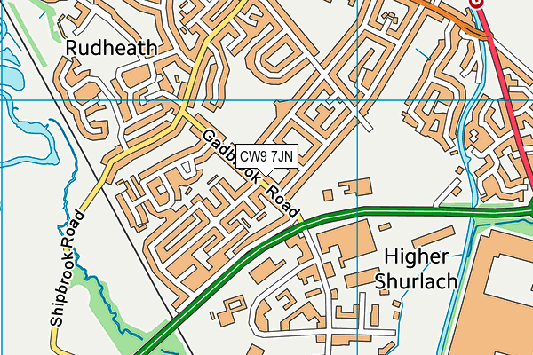 CW9 7JN map - OS VectorMap District (Ordnance Survey)