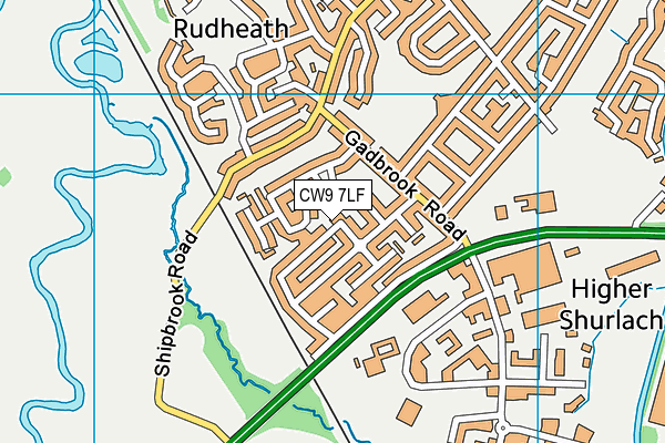 CW9 7LF map - OS VectorMap District (Ordnance Survey)