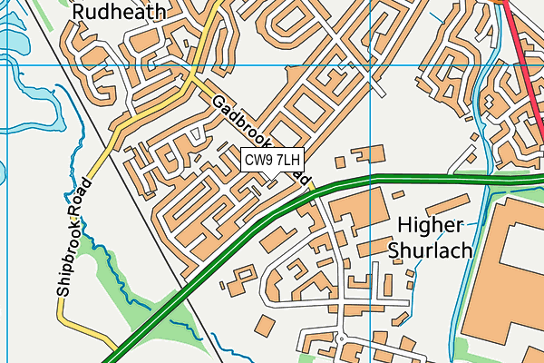 CW9 7LH map - OS VectorMap District (Ordnance Survey)