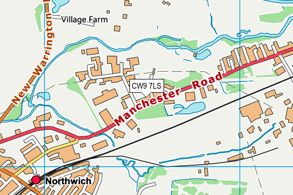 CW9 7LS map - OS VectorMap District (Ordnance Survey)