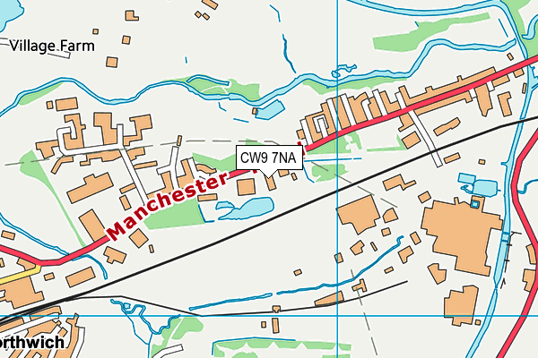 CW9 7NA map - OS VectorMap District (Ordnance Survey)